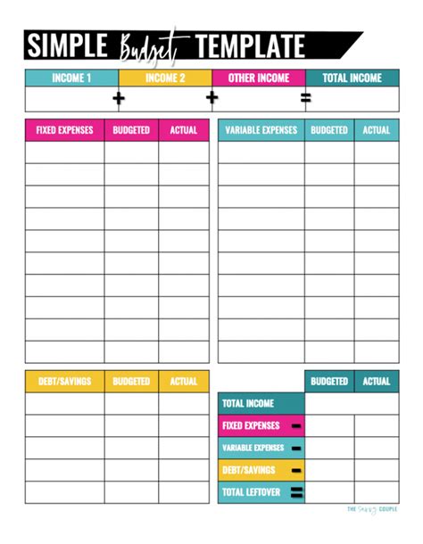free budget templates for beginners.